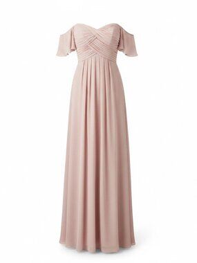 Mori Lee Madeline Gardner Blush Off Shoulder Gown 22W Bridesmaid Formal Plus